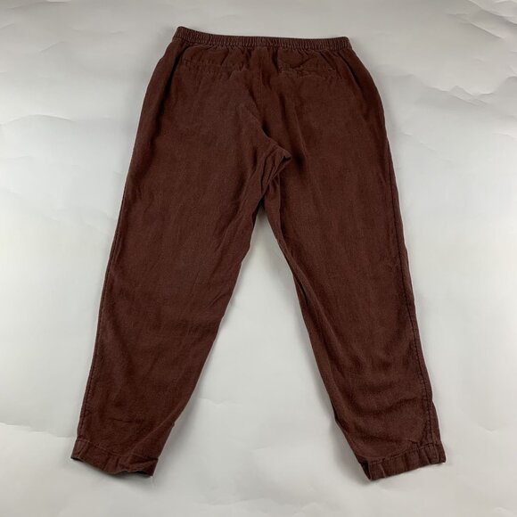 Old Navy Root Beer Brown Linen Blend Slim Leg Ankle Pant M - Picture 6 of 6